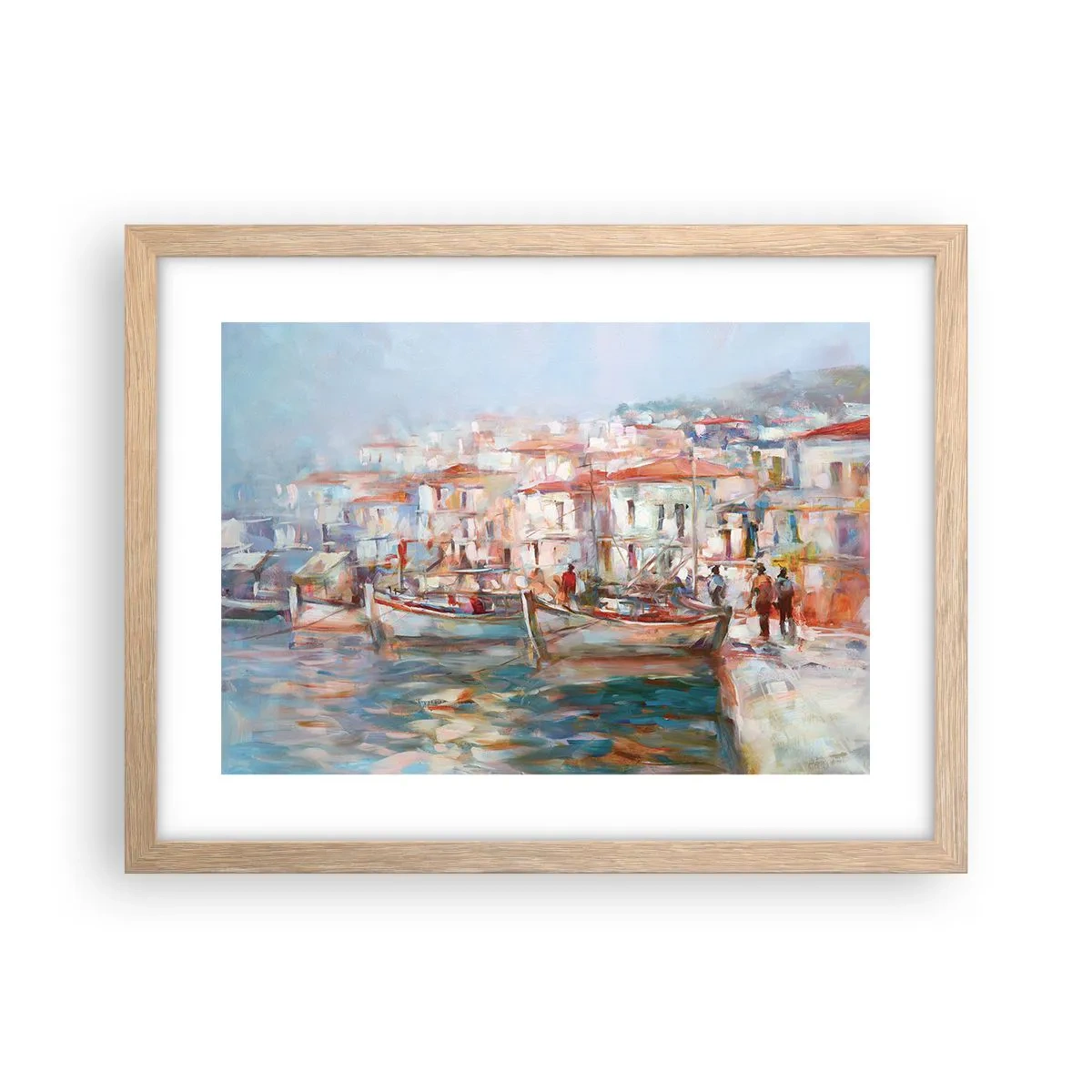 Poster in einem Rahmen aus heller Eiche - Pastell-Sommerferien - 40x30 cm