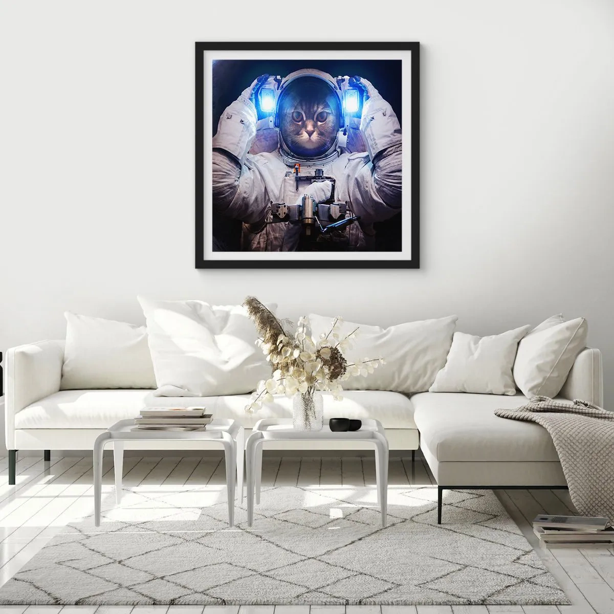 Poster in einem schwarzem Rahmen - Houston, du hast ein Problem - 30x30 cm