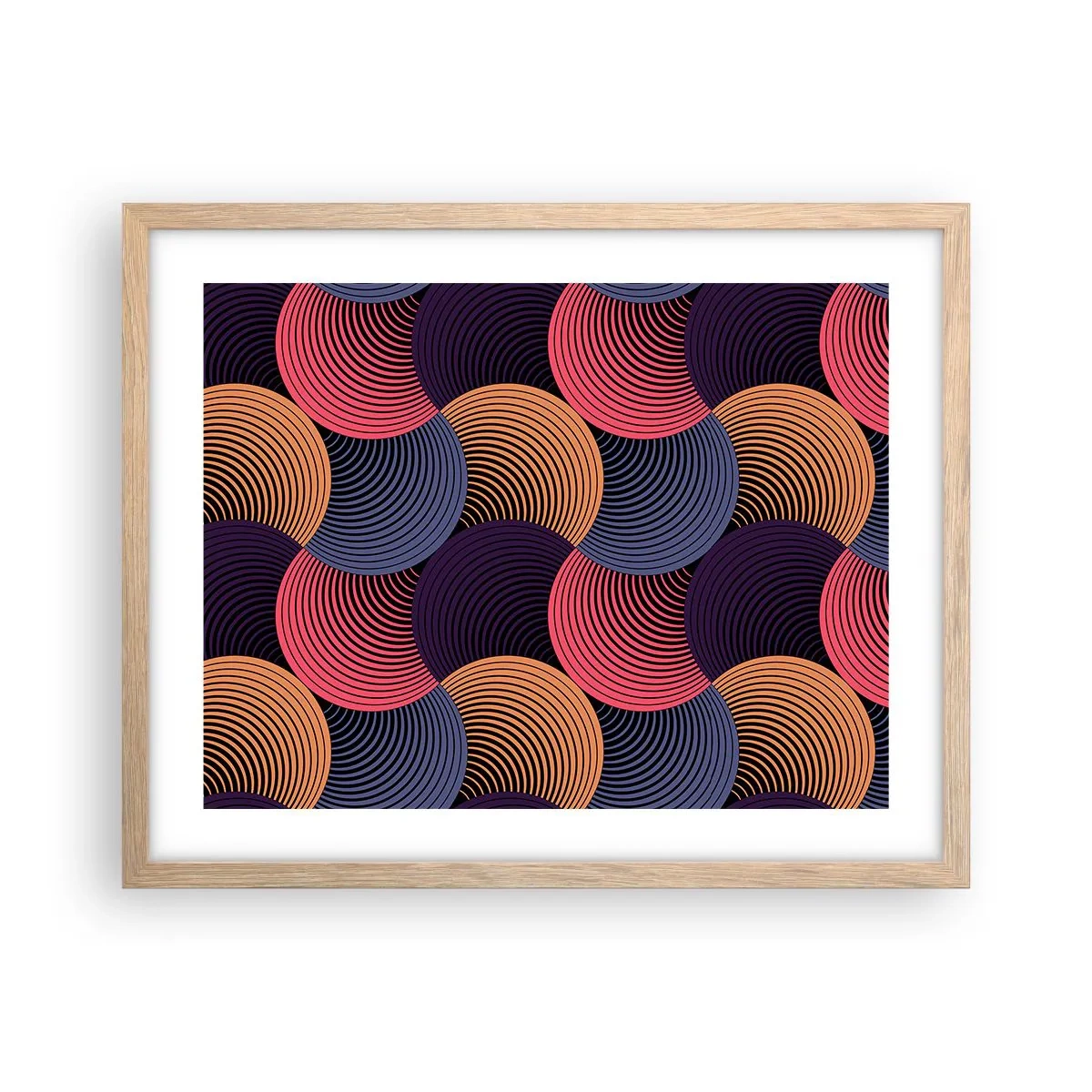 Poster in einem Rahmen aus heller Eiche - Im kreisenden Rhythmus - 50x40 cm