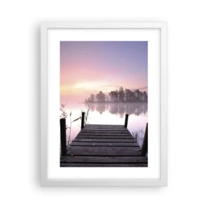 Poster in einem weißen Rahmen - Aus dem lila Nebel ... - 30x40 cm