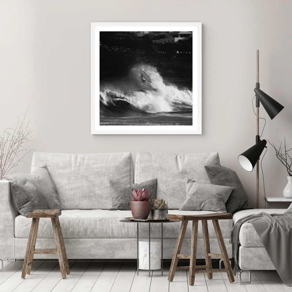 Poster in einem weißen Rahmen - Herausforderung angenommen! - 60x60 cm