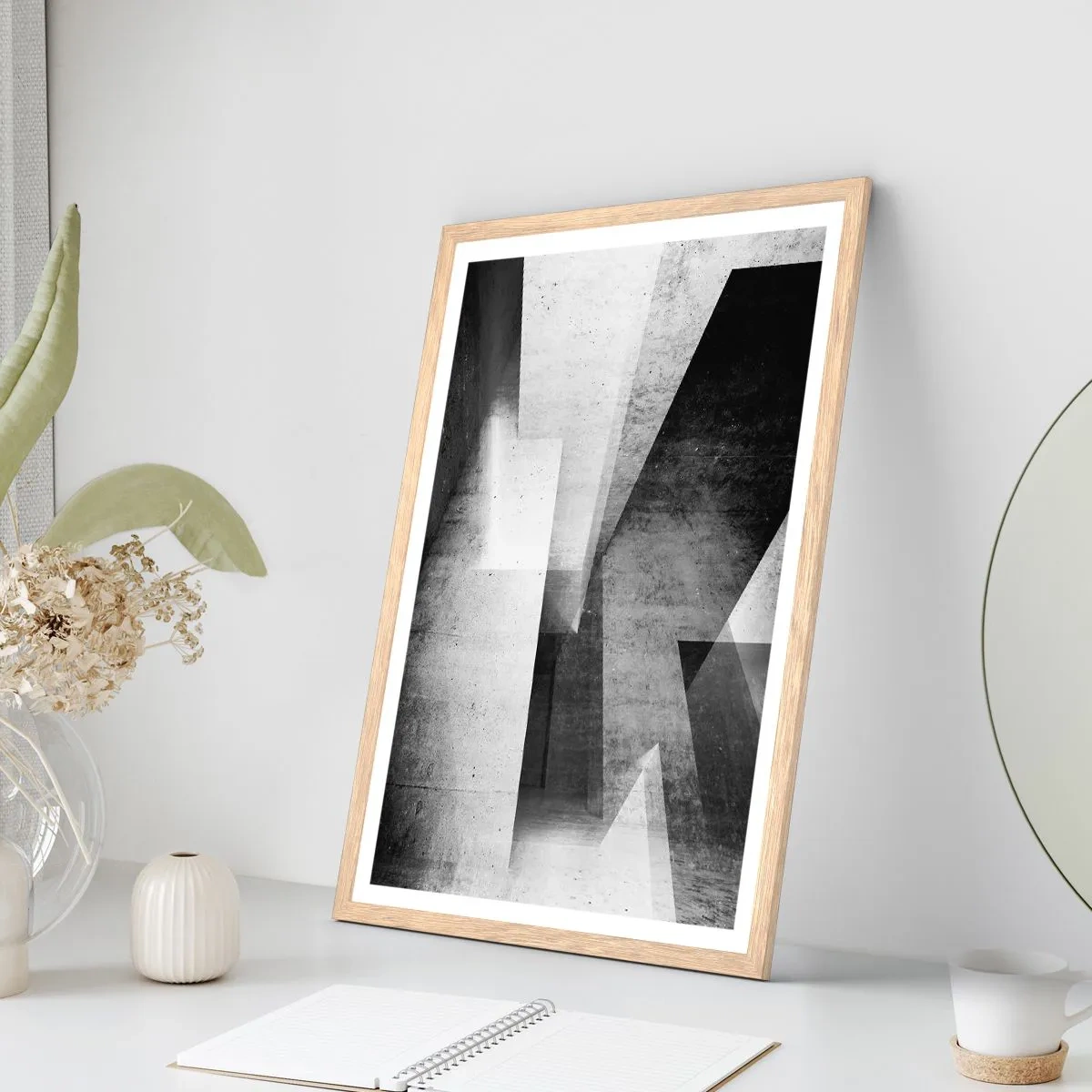 Poster in einem Rahmen aus heller Eiche - Die Raumstruktur - 70x100 cm