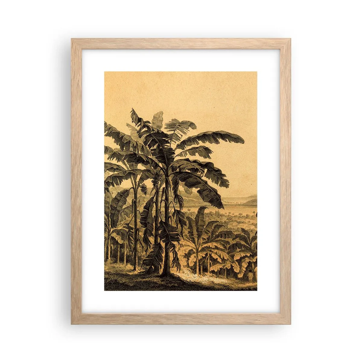 Poster in einem Rahmen aus heller Eiche - in einem kolonialen Klima - 30x40 cm