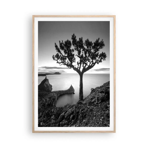 Poster in einem Rahmen aus heller Eiche - Stille bis zum Horizont - 70x100 cm