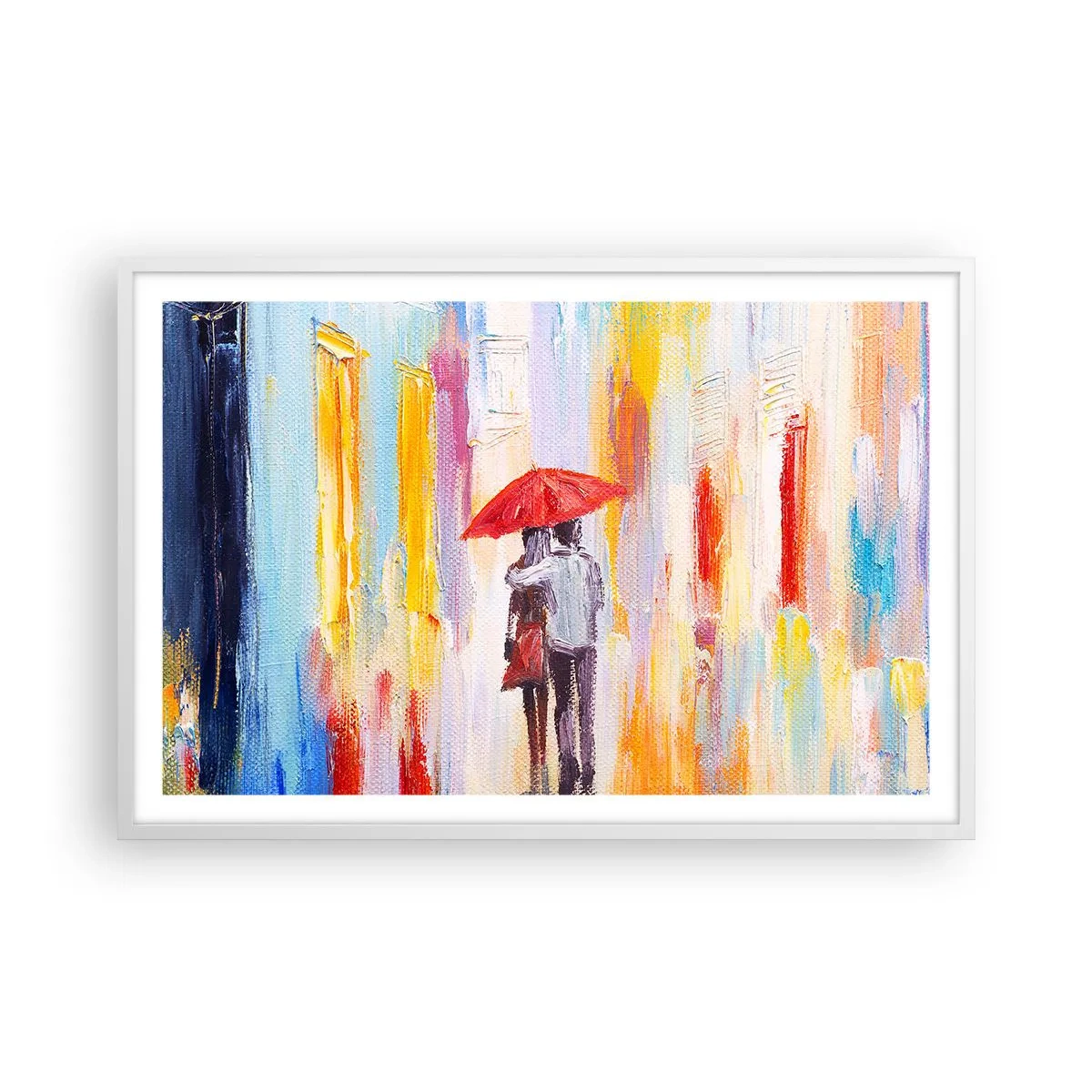 Poster in einem weißen Rahmen - Lass es weiter regnen - 91x61 cm