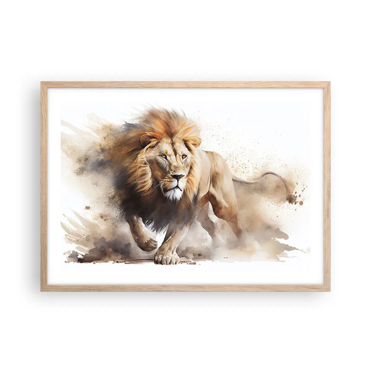 Poster in einem Rahmen aus heller Eiche - Der König zog um - 70x50 cm