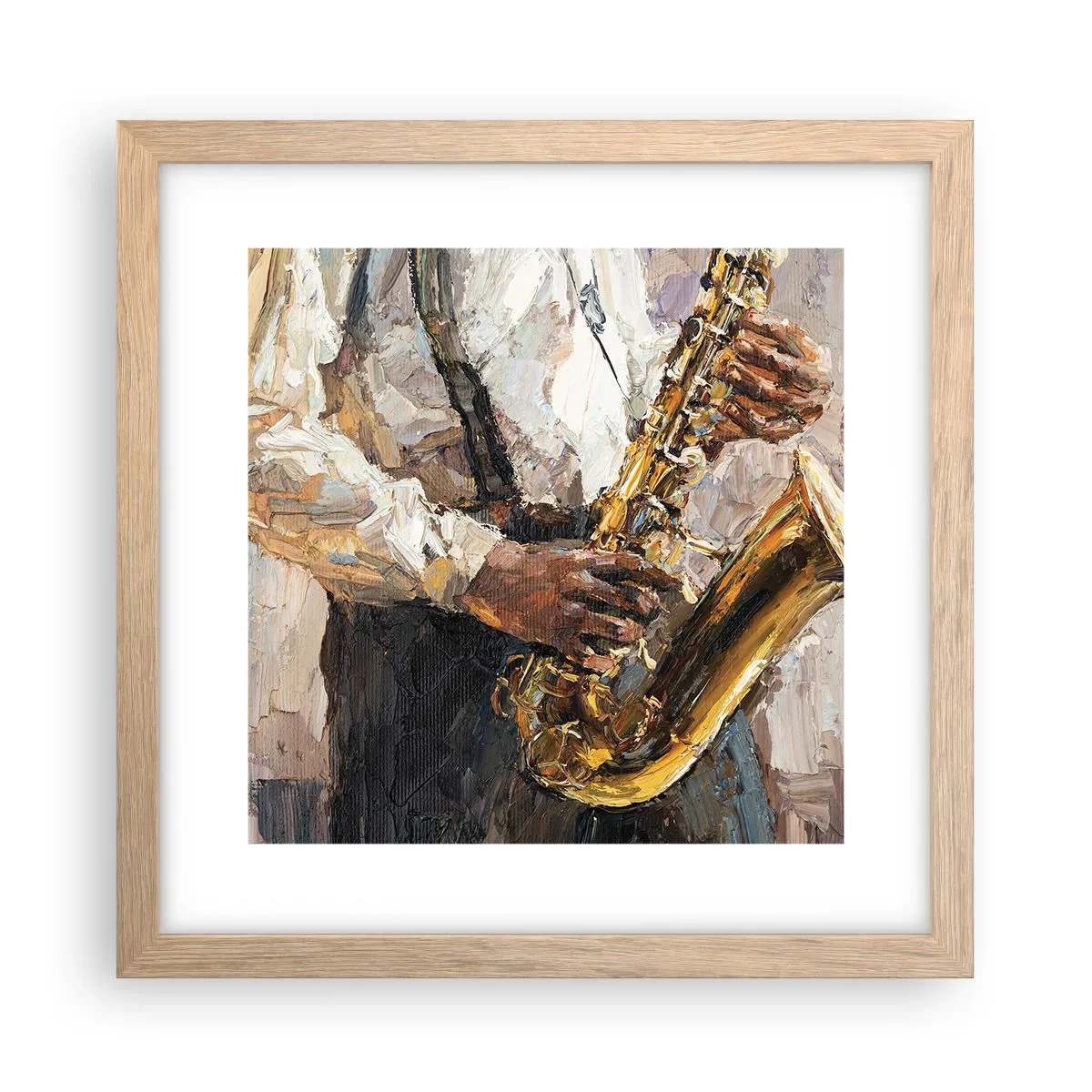 Poster in einem Rahmen aus heller Eiche - Zeit fürs Solo - 30x30 cm