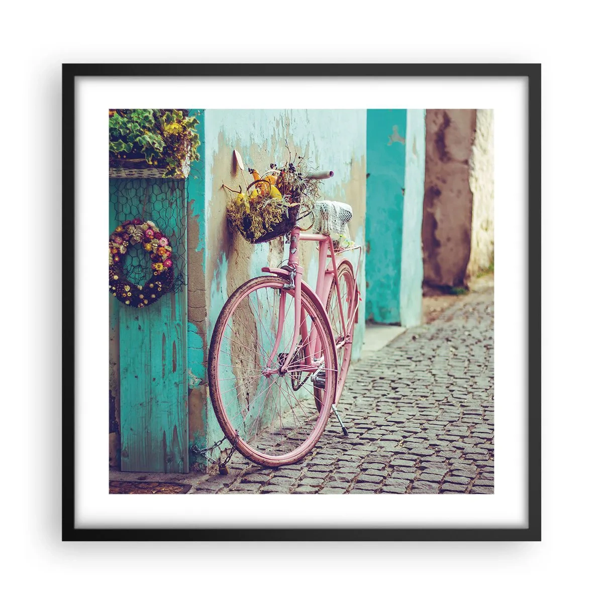 Poster in einem schwarzem Rahmen - Ich komme gleich wieder - 50x50 cm