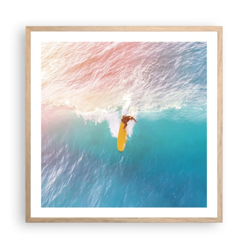 Poster in einem Rahmen aus heller Eiche - Der Ozeanreiter - 60x60 cm