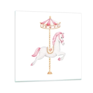 Glasbild - Bild auf glas - Er legte los - 30x30 cm