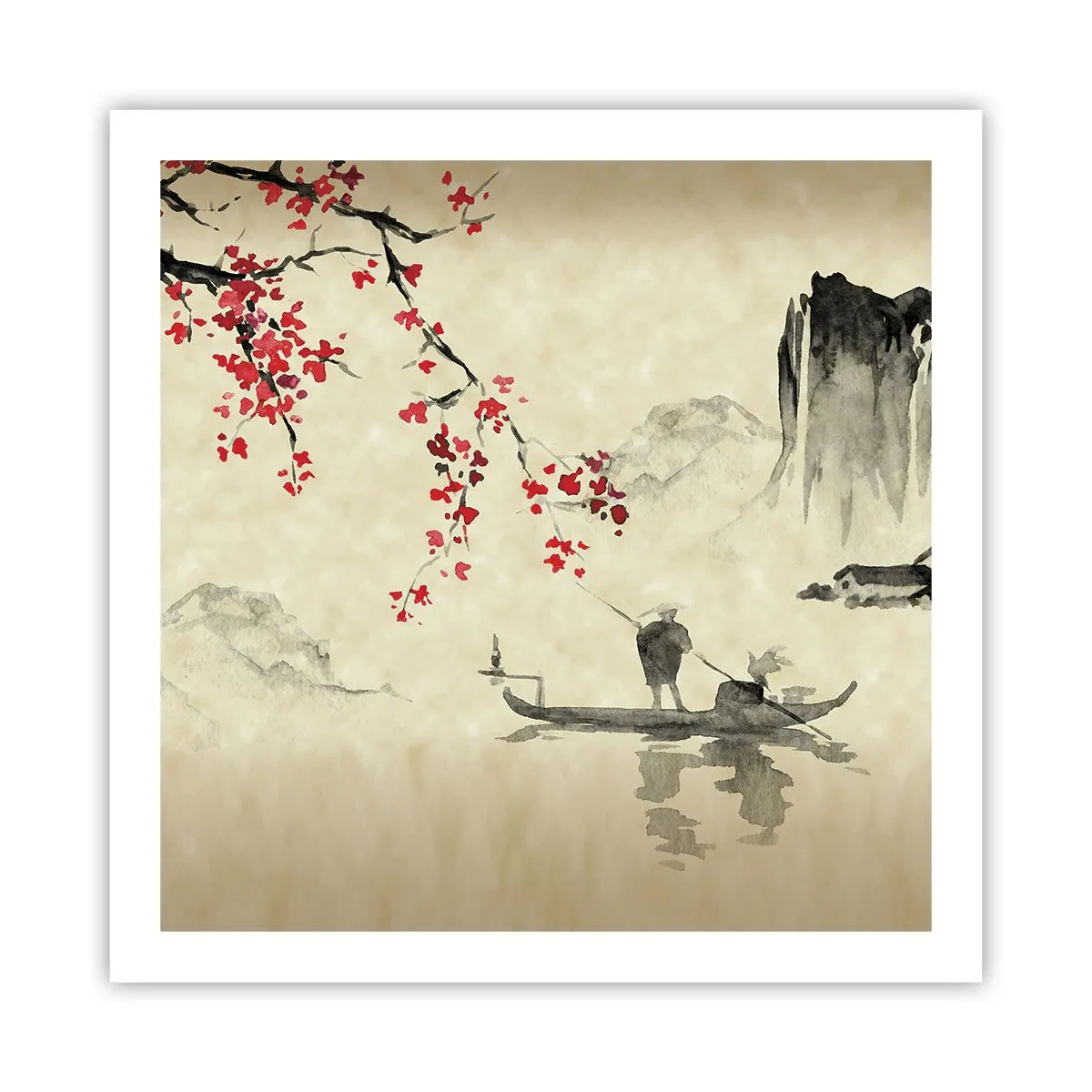 Poster - Im Land der blühenden Kirschbäume - 60x60 cm