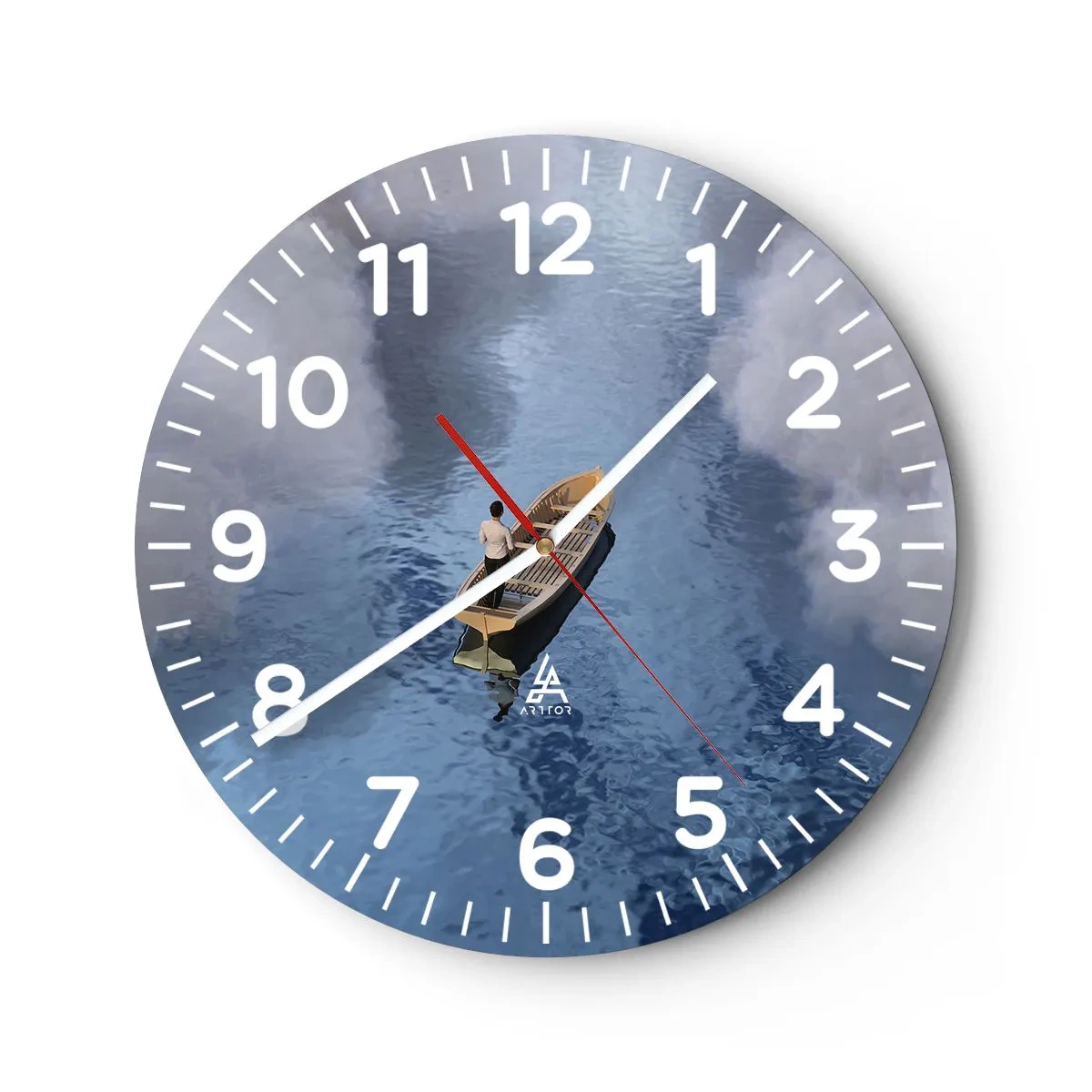 Wanduhr - Glasuhr - Leben – Reise – unbekannt - 40x40 cm