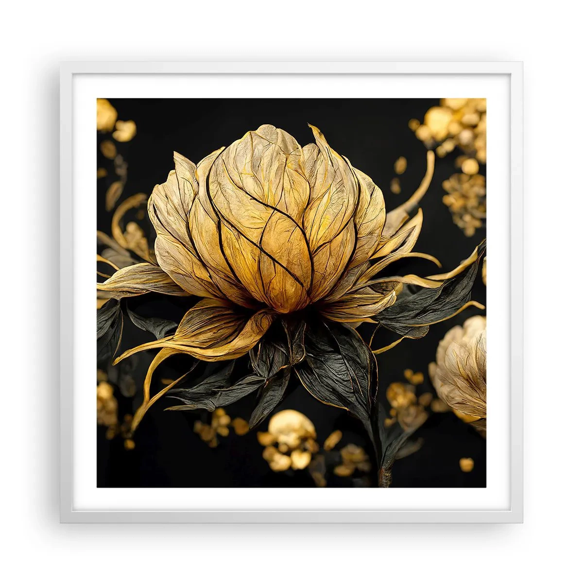 Poster in einem weißen Rahmen - Subtile Zerbrechlichkeit - 60x60 cm