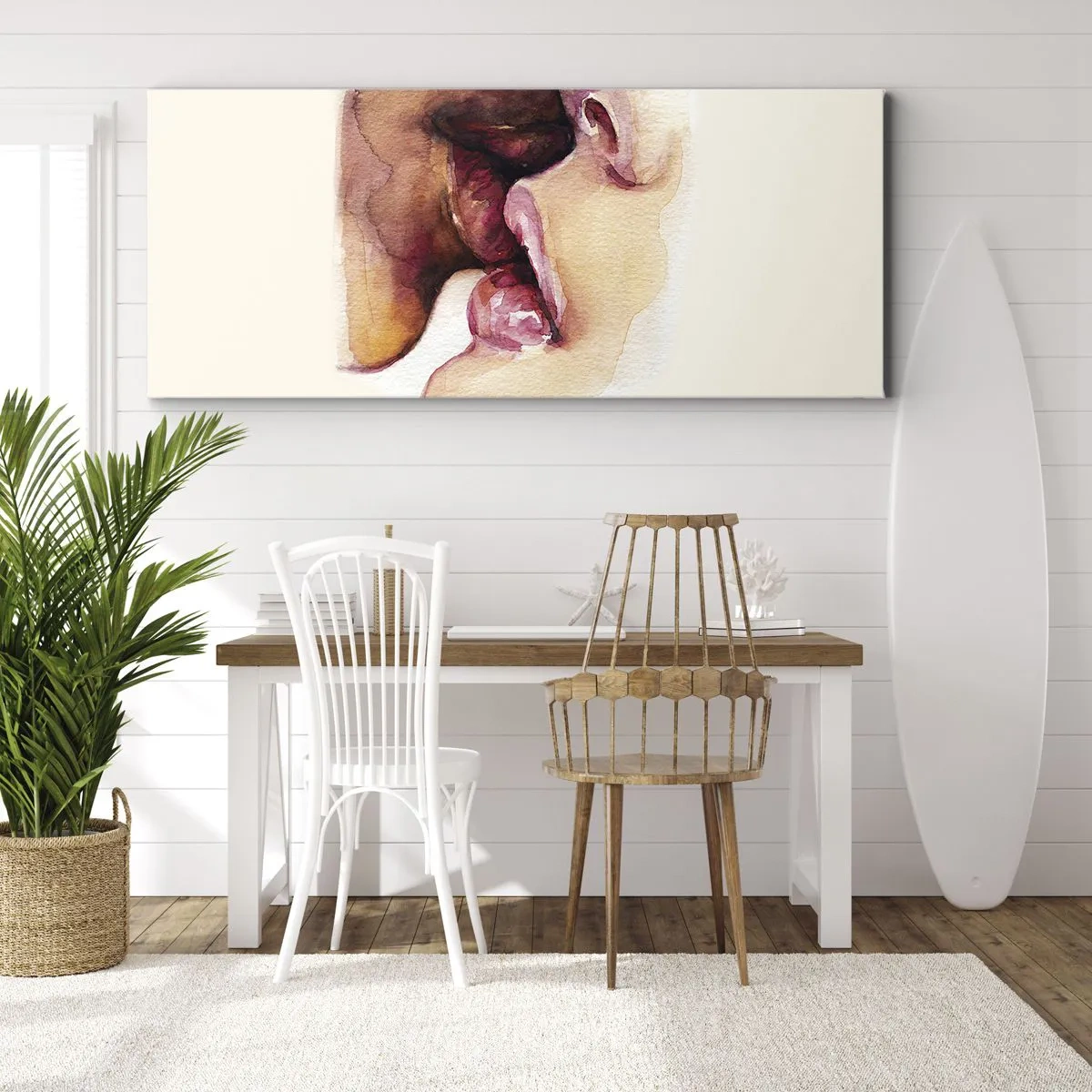 Bild auf Leinwand - Leinwandbild - Wie Tag und Nacht, Erde und Himmel - 90x30 cm