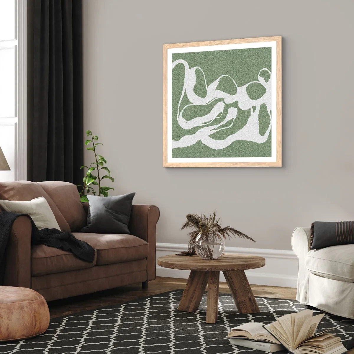 Poster in einem Rahmen aus heller Eiche - Ruf des Weltraums - 40x40 cm