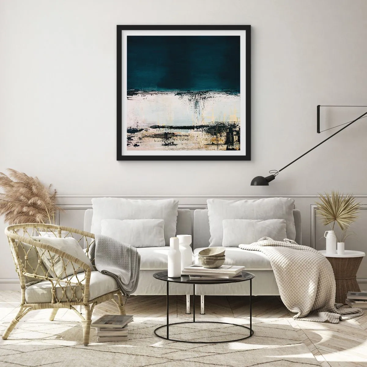 Poster in einem schwarzem Rahmen - Horizontale Komposition - 30x30 cm