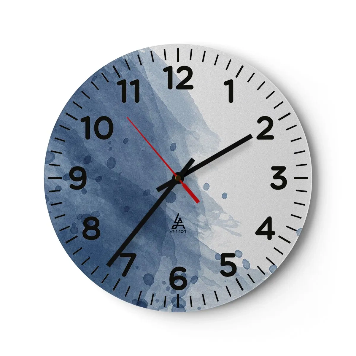 Wanduhr - Glasuhr - Blauer Tüll - 30x30 cm