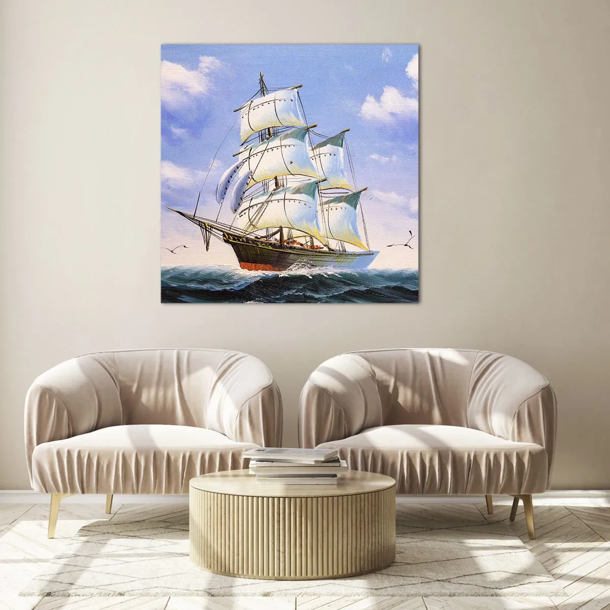 Glasbild - Bild auf glas - Mit Stolz mit dem Wind - 40x40 cm