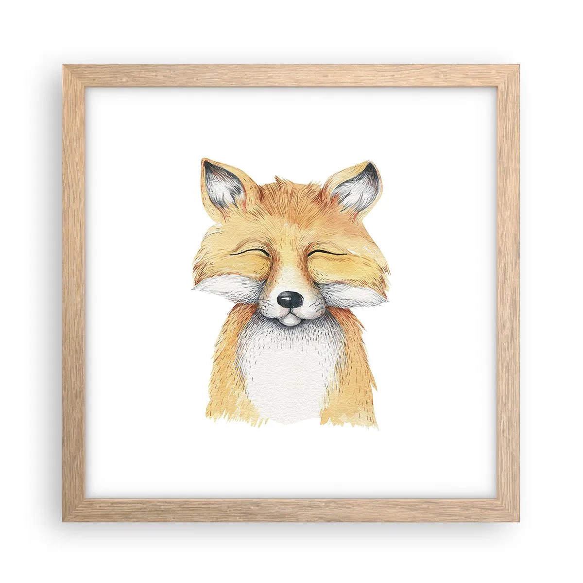 Poster in einem Rahmen aus heller Eiche - Fuchsstimmungen - 30x30 cm