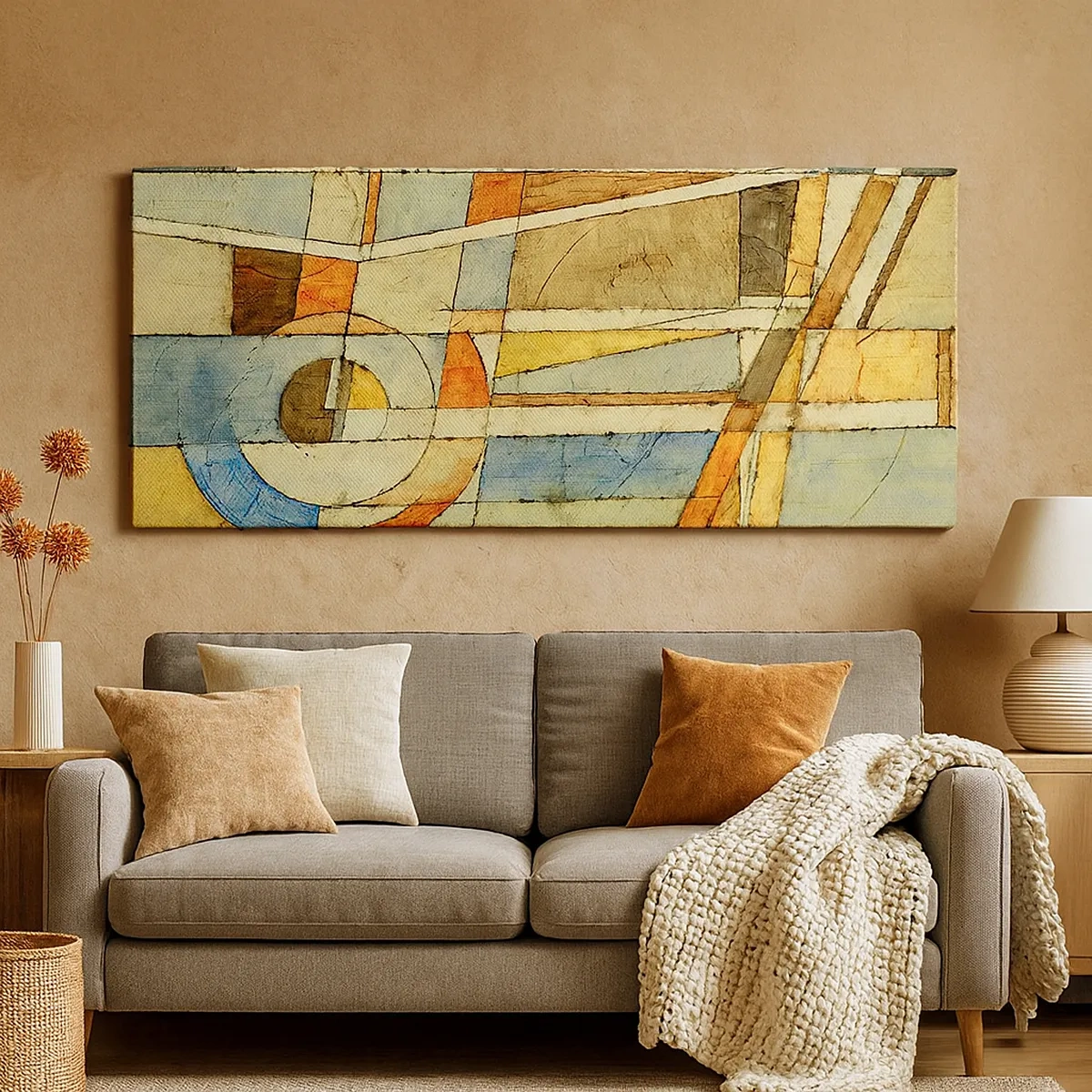 Bild auf Leinwand - Leinwandbild - Kubismus auf der Baustelle - 30x30 cm