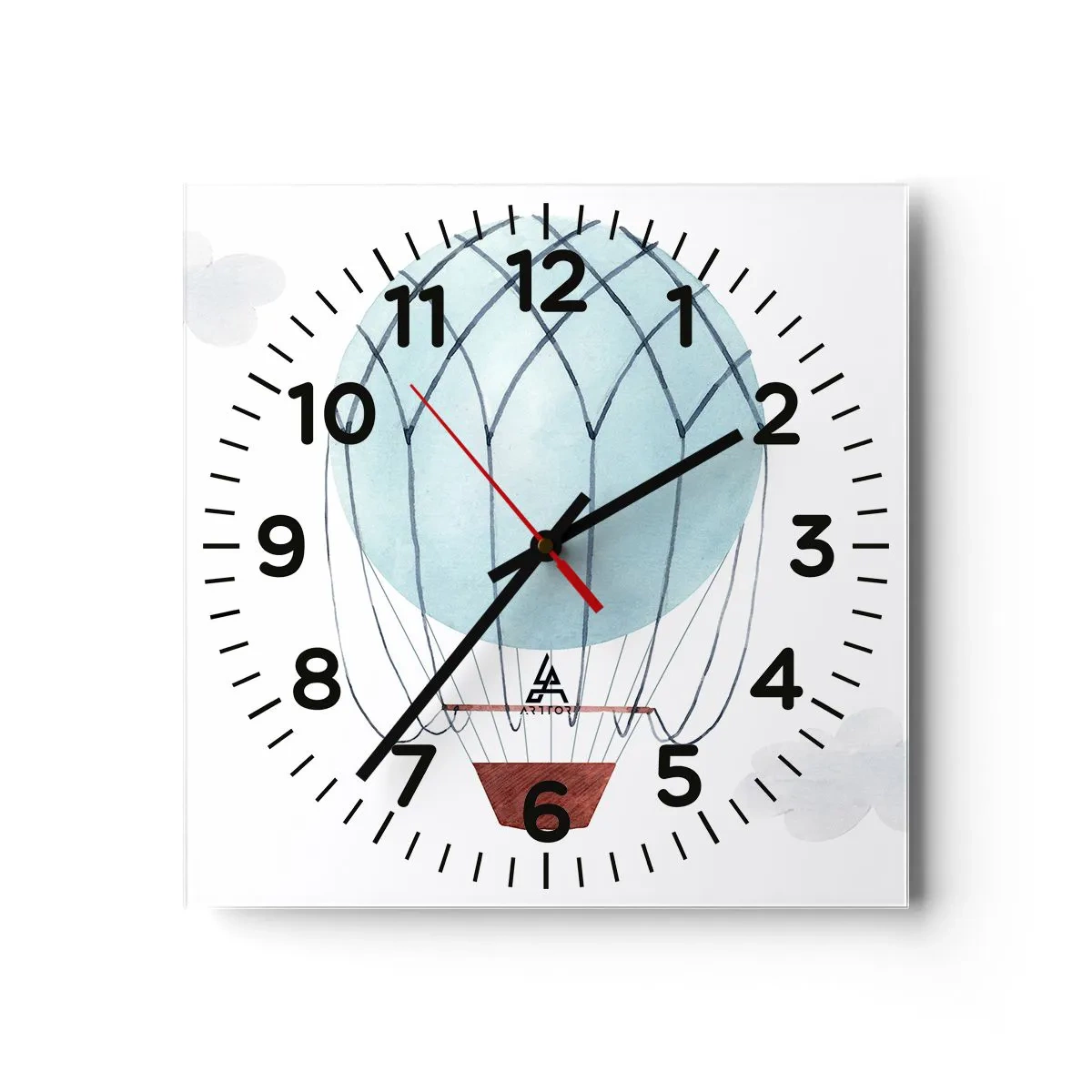 Wanduhr - Glasuhr - Ganz in den Wolken - 40x40 cm