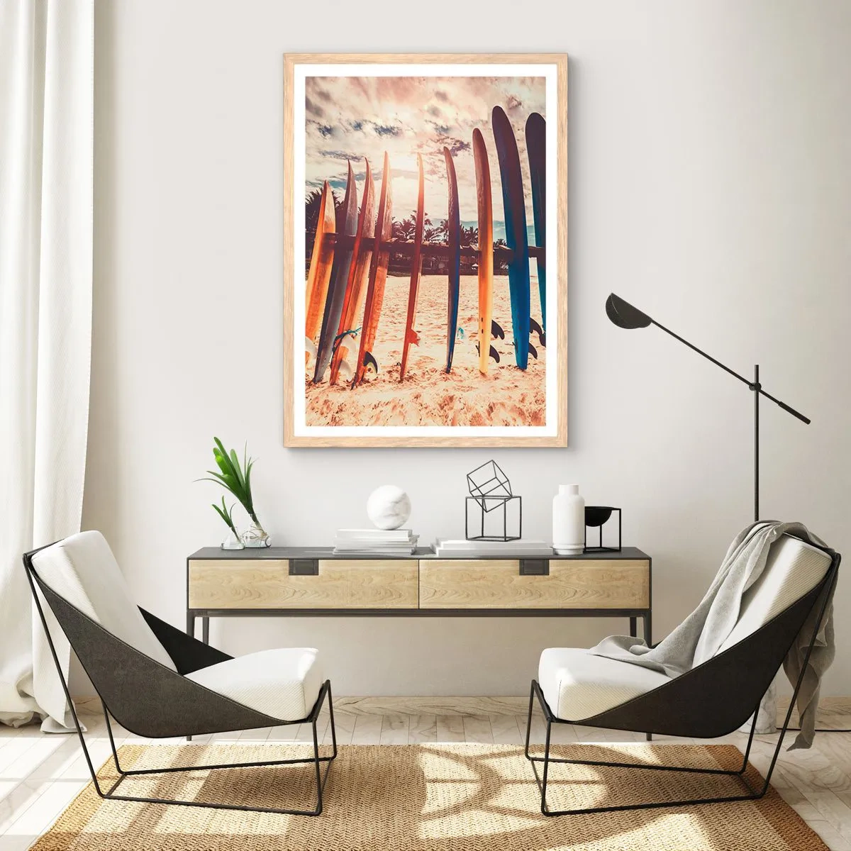 Poster in einem Rahmen aus heller Eiche - Gute Nacht bis morgen - 40x50 cm