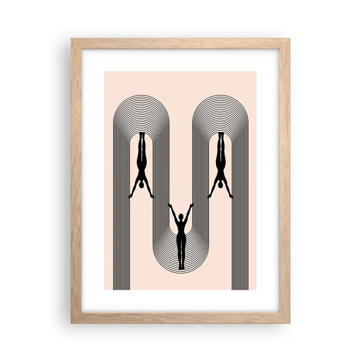 Poster in einem Rahmen aus heller Eiche - Verkehrt herum - 30x40 cm
