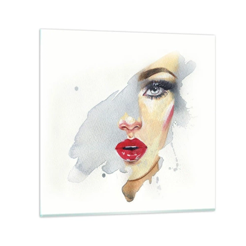 Glasbild - Bild auf glas - Abspiegeln in einem Wassertropfen - 40x40 cm