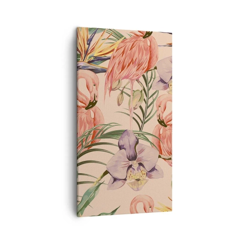 Bild auf Leinwand - Leinwandbild - Rosa Ballett in Blumen - 45x80 cm