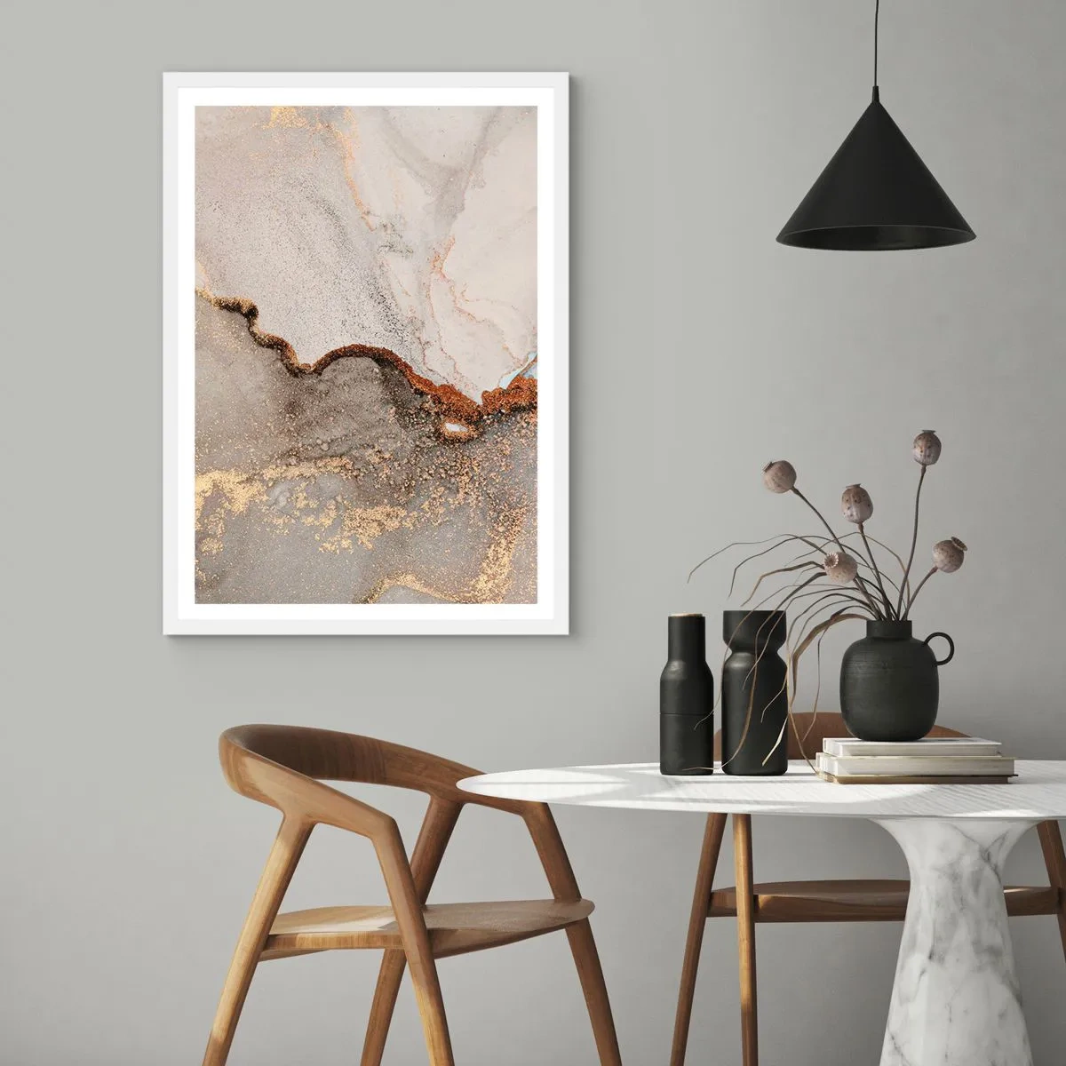 Poster in einem weißen Rahmen - An der Grenze der Farben - 30x40 cm