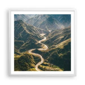 Poster in einem weißen Rahmen - Direkt aus dem Herzen der Berge - 60x60 cm