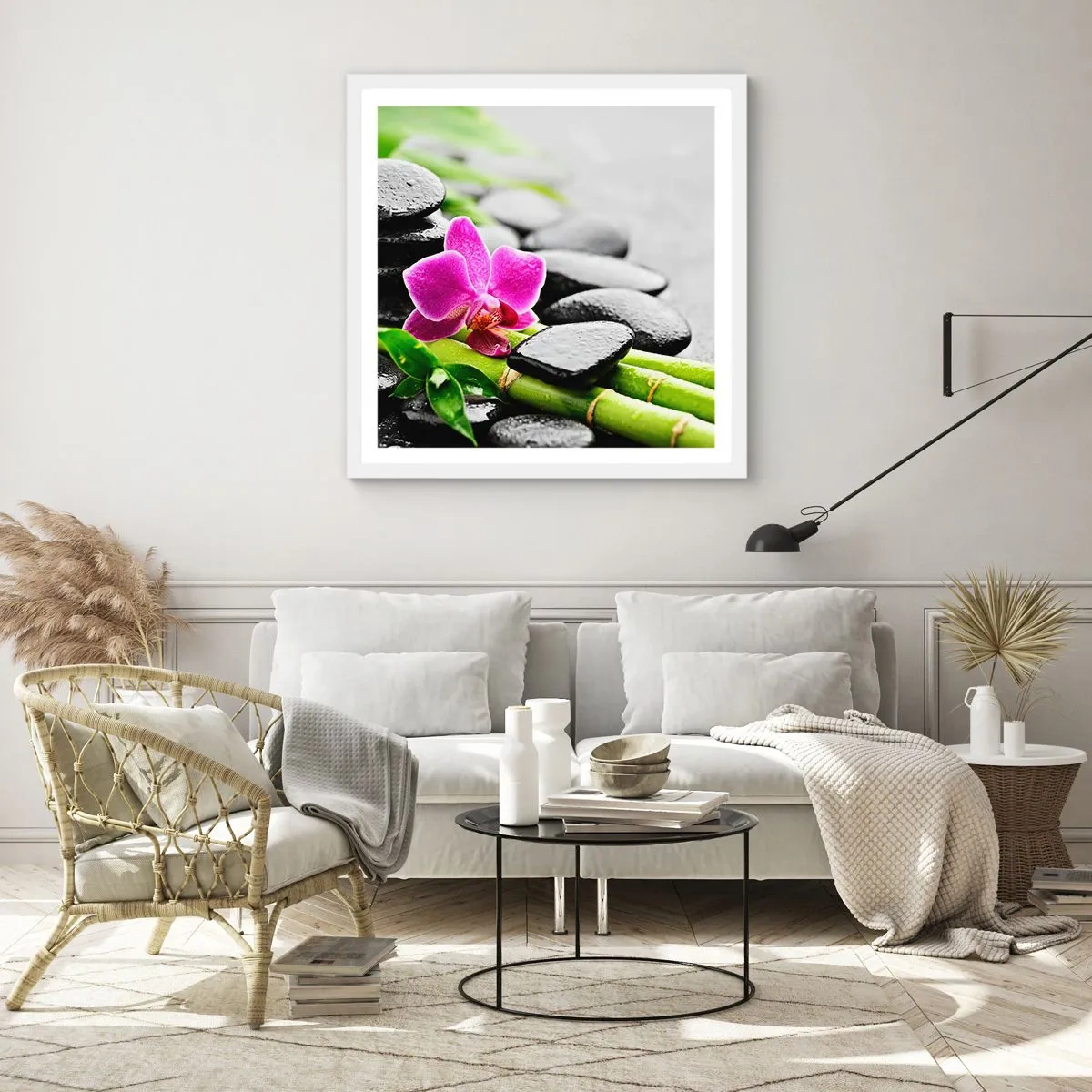 Poster in einem weißen Rahmen - In ruhiger Balance - 50x50 cm