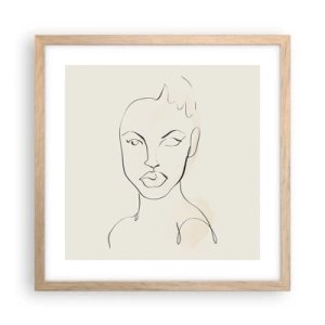 Poster in einem Rahmen aus heller Eiche - Umriss der Sinnlichkeit - 40x40 cm