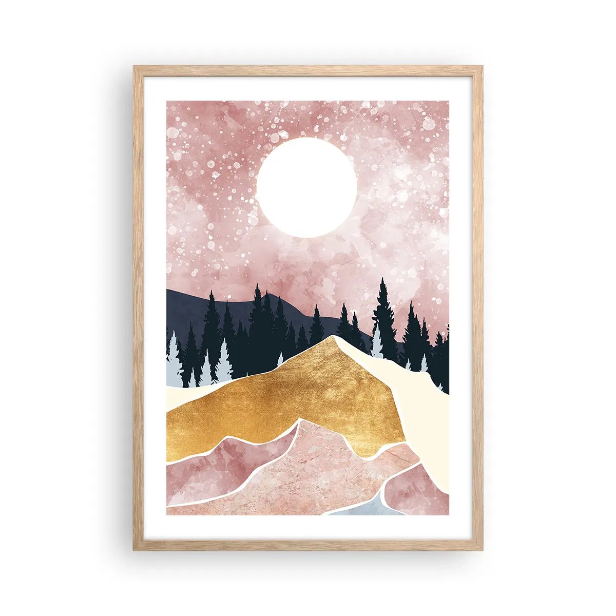 Poster in einem Rahmen aus heller Eiche - Nachtwache - 50x70 cm