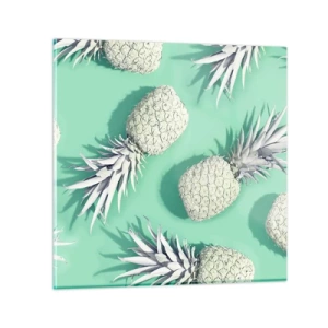 Glasbild - Bild auf glas - Das passt gut zu Minze - 50x50 cm