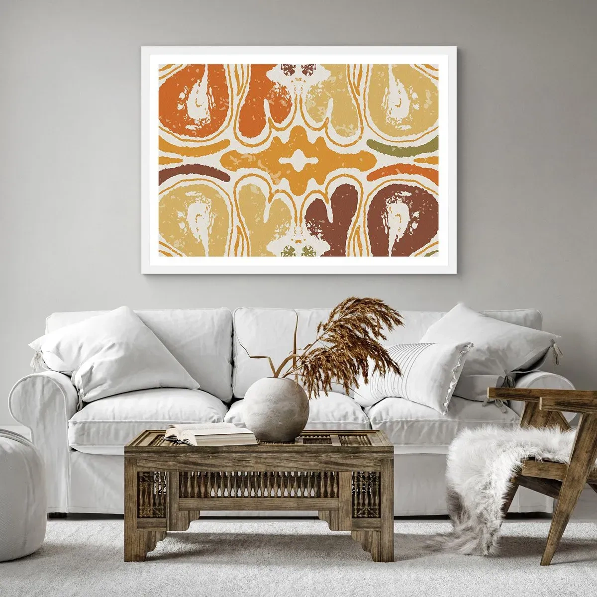 Poster in einem weißen Rahmen - Sentimentale Abstraktion - 50x40 cm