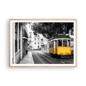 Poster in einem Rahmen aus heller Eiche - Und Fado im Hintergrund - 100x70 cm