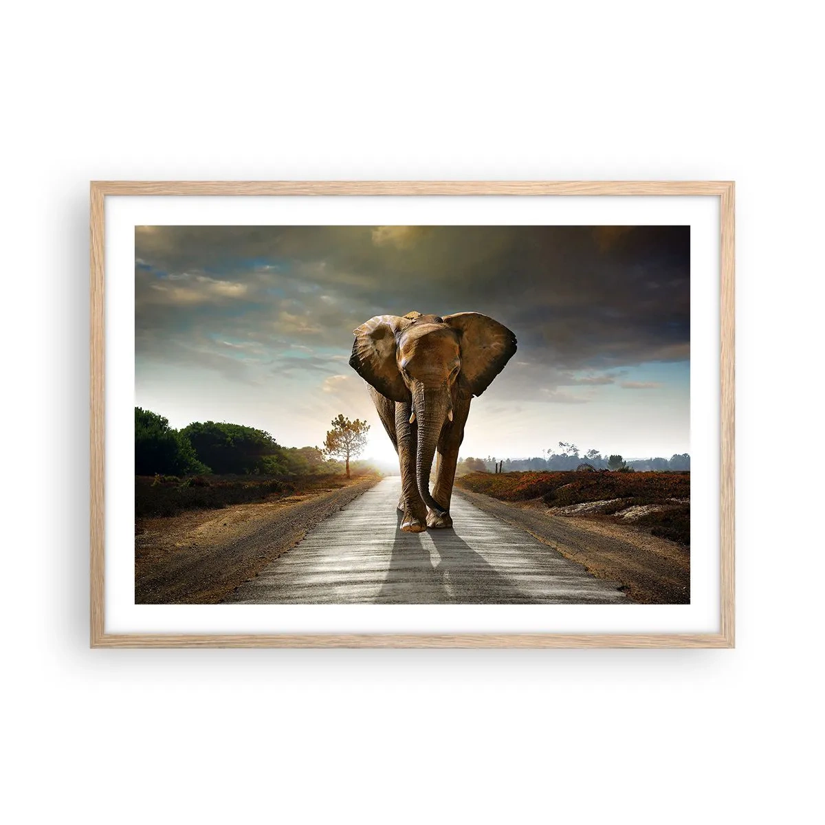 Poster in einem Rahmen aus heller Eiche - Und schon gar nicht in einem Porzellanlager - 70x50 cm