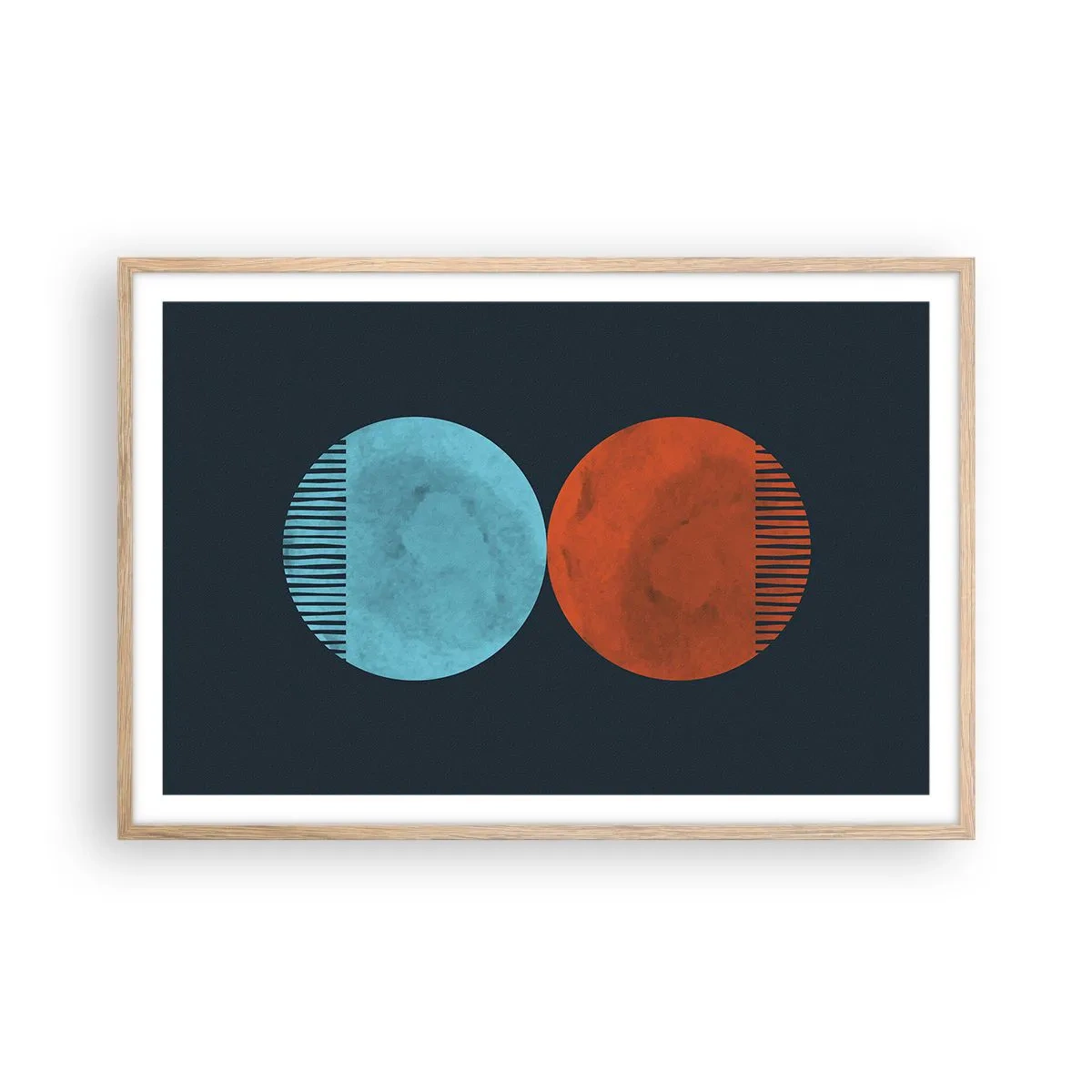 Poster in einem Rahmen aus heller Eiche - Nur Geometrie? - 91x61 cm