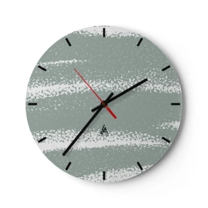 Wanduhr - Glasuhr - Abstraktion im Winterklima - 40x40 cm