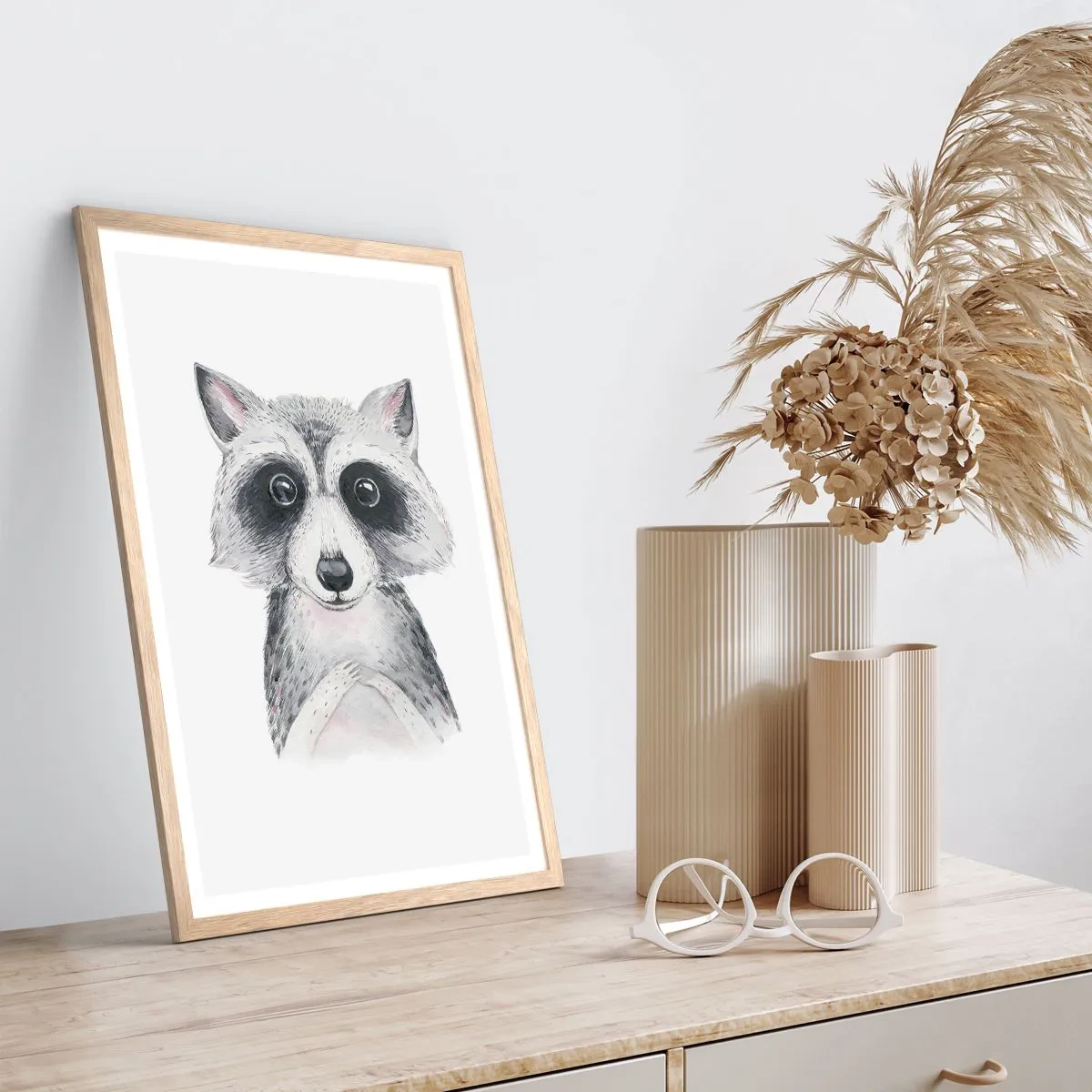 Poster in einem Rahmen aus heller Eiche - Ein Moment zum Bewegen - 40x50 cm