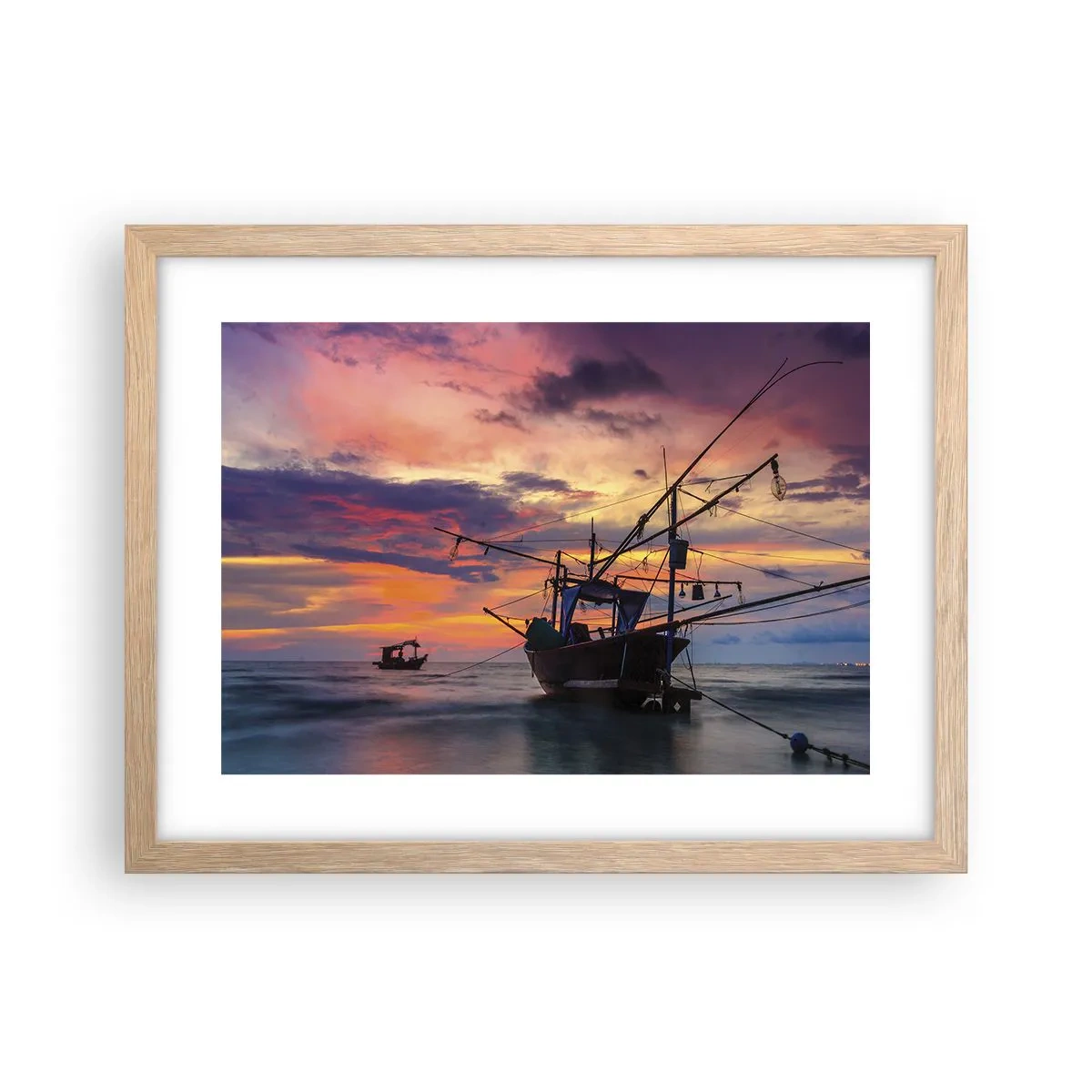 Poster in einem Rahmen aus heller Eiche - Exotischer Abend - 40x30 cm