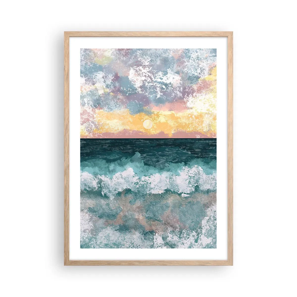 Poster in einem Rahmen aus heller Eiche - Wasser, Licht, Luft - 50x70 cm