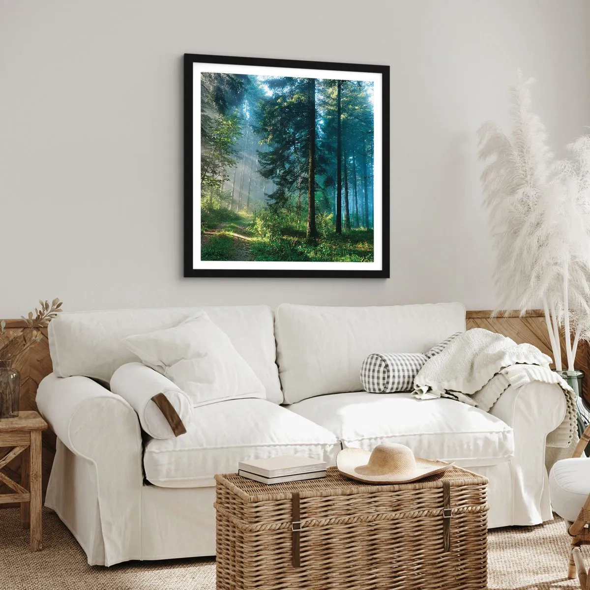 Poster in einem schwarzem Rahmen - Strahlend am Morgen - 50x50 cm