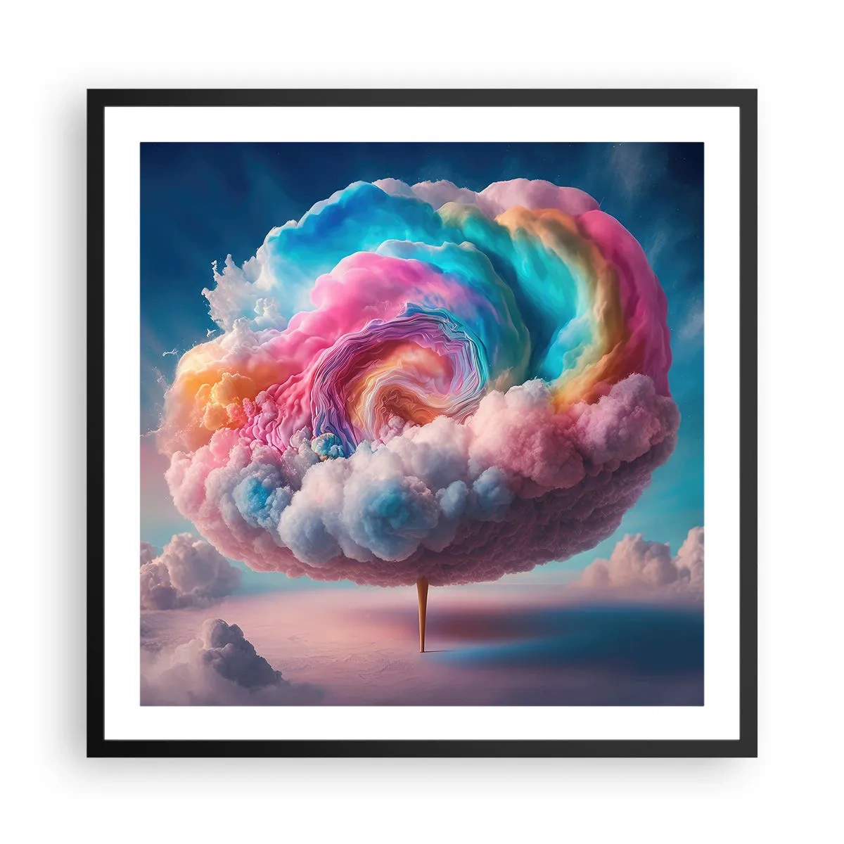 Poster in einem schwarzem Rahmen - Traum von einem Vergnügungspark - 60x60 cm