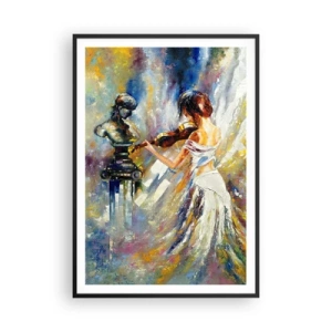 Poster in einem schwarzem Rahmen - Mit Gefühl beleben - 70x100 cm