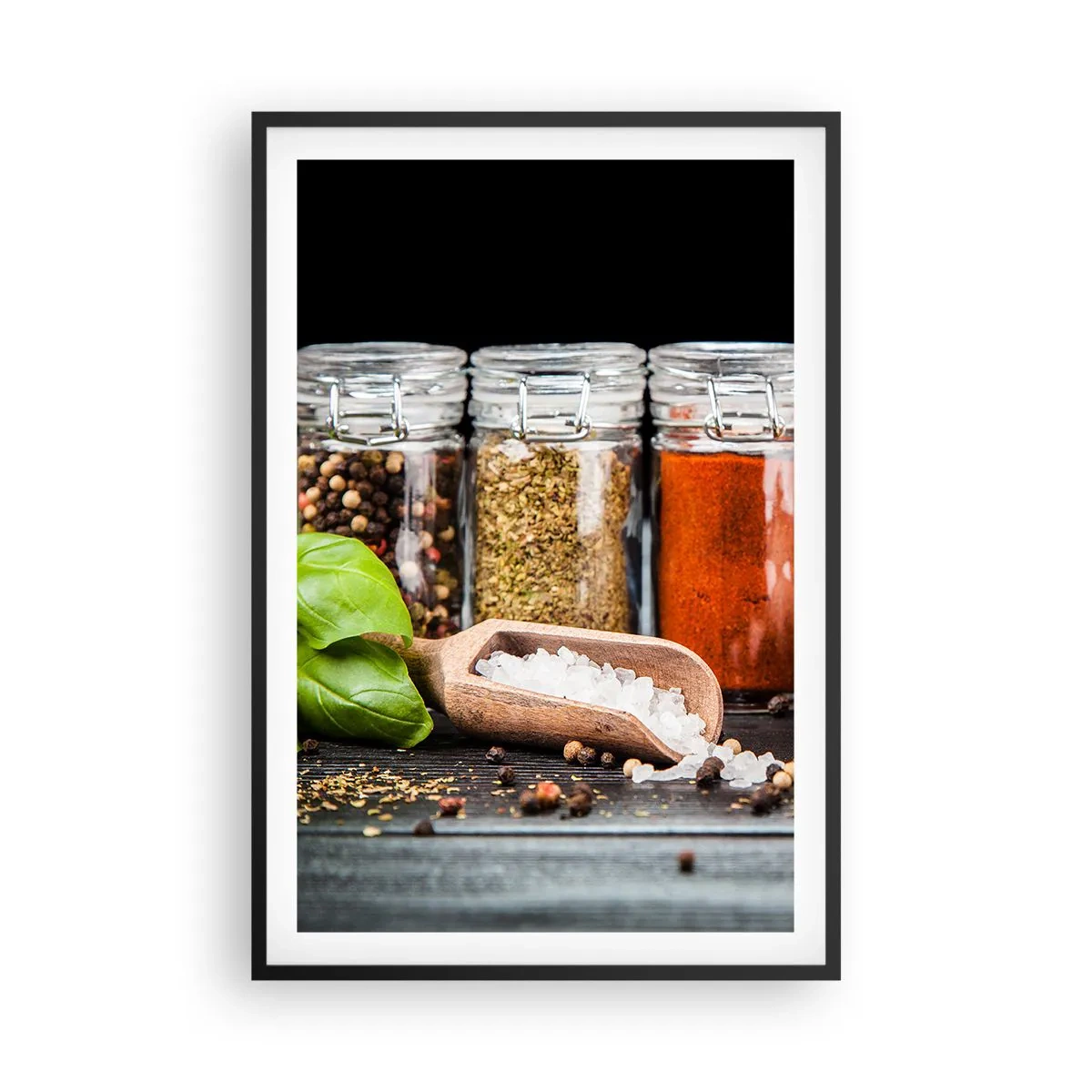 Poster in einem schwarzem Rahmen - Für einen Geschmack des Lebens - 61x91 cm