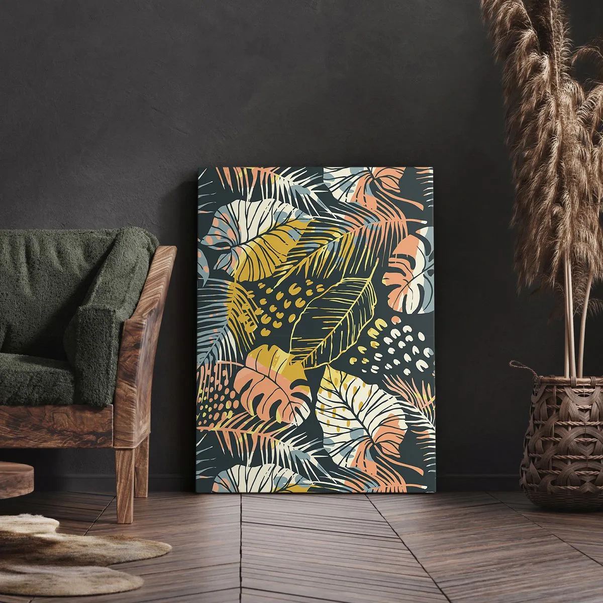 Bild auf Leinwand - Leinwandbild - Grüne Fantasie - 65x120 cm