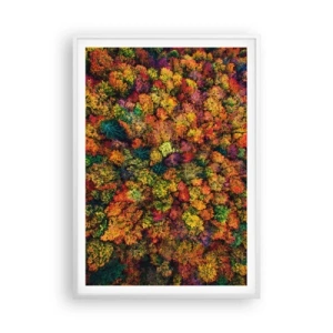 Poster in einem weißen Rahmen - Blumenstrauß aus Herbstbäumen - 70x100 cm