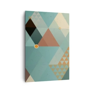 Bild auf Leinwand - Leinwandbild - Geometrische Muster in Türkis- und Brauntönen - 70x100cm - Einheit der Vielheit, Vielheit der Einheit - Moderne Wanddekoration für Wohnzimmer und Schlafzimmer ARTTOR